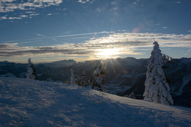 Ankündigung eines sonnigen Wintertages
