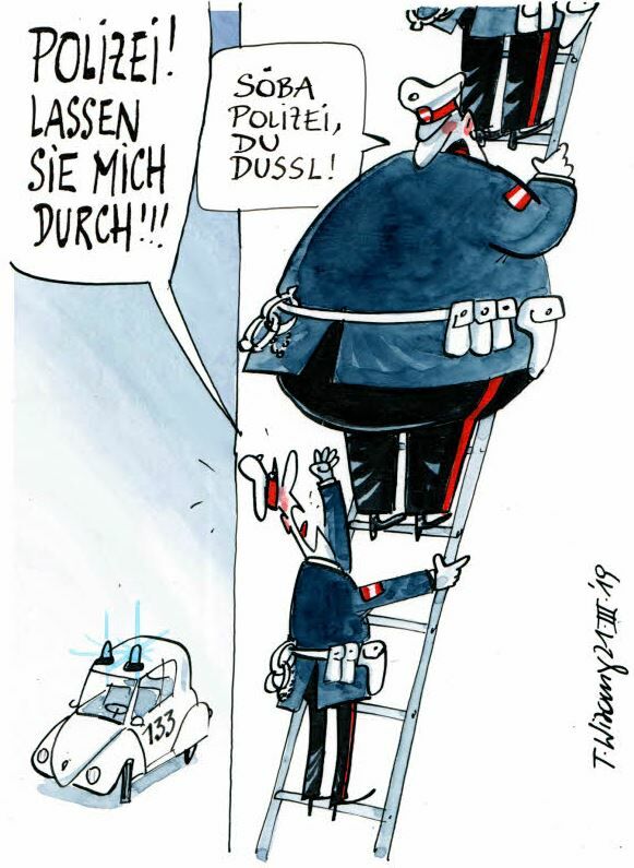 Auf der Polizeikarriereleiter . . .