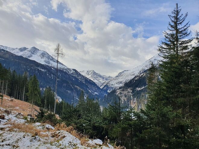 an der Nordseite hält sich der Schnee noch