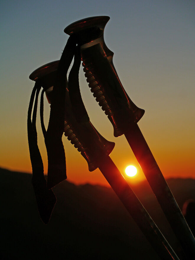 Beleuchtete Wanderstöcke …