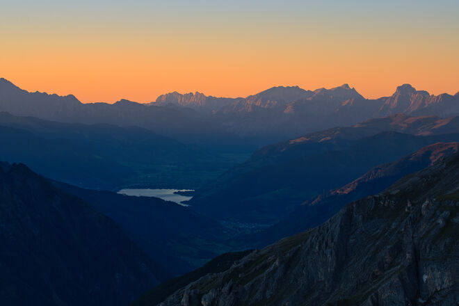 Blick von der Edelweißspitze zur Blauen Stunde