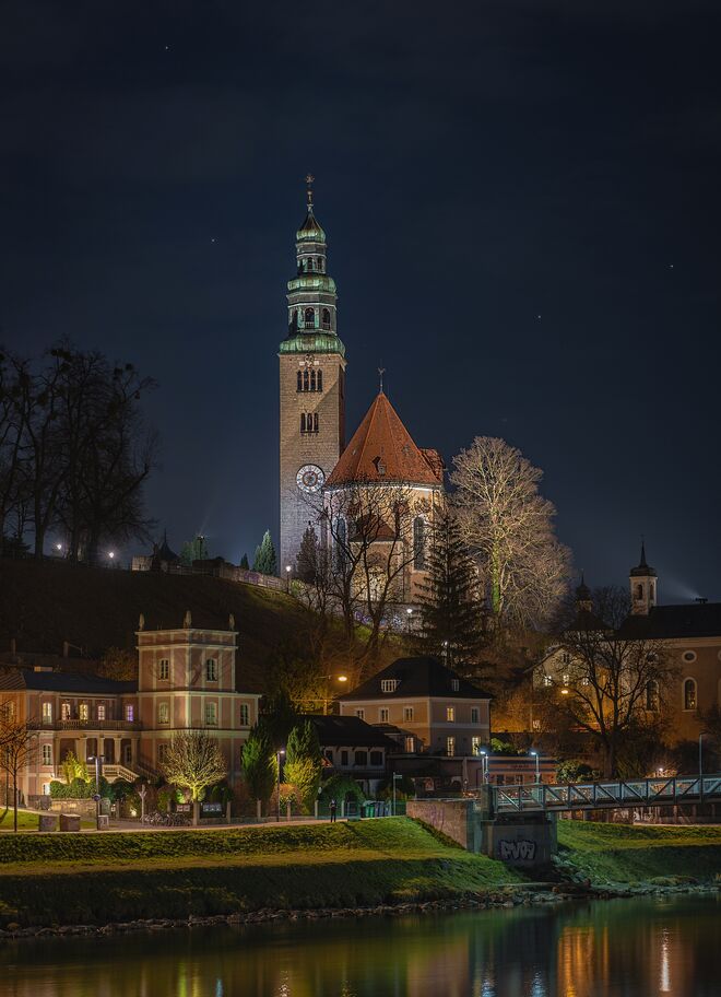 Blick zur Müllner Kirche