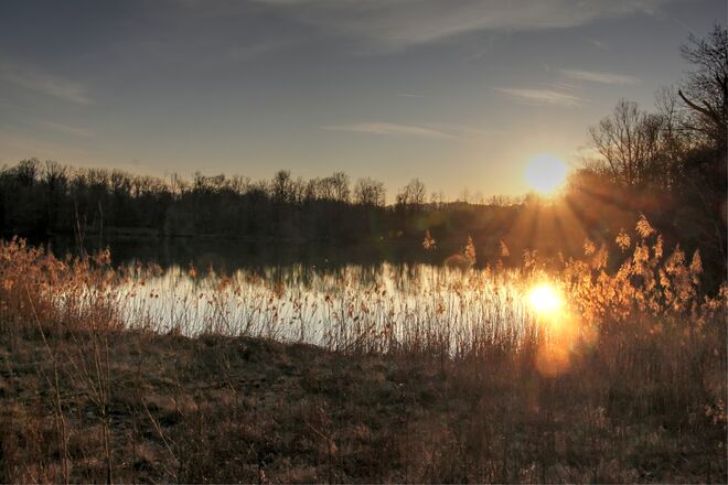 Der gestrige Sonnenuntergang in der Weitwörter Au
