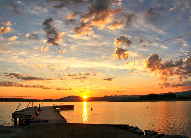 Der heutige Sonnenaufgang beim Strandbad Seekirchen am Wallersee war wieder einmal ganz besonders schön