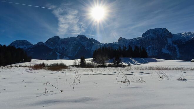 Blick über den gefrorenen Egelsee