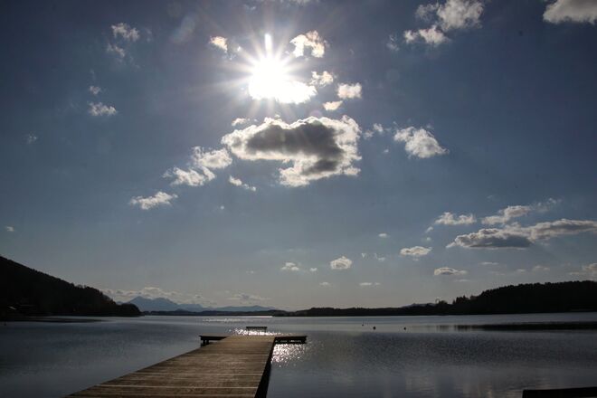 ...wenn der Wallersee in der späten Nachhmittagssonne glitzert