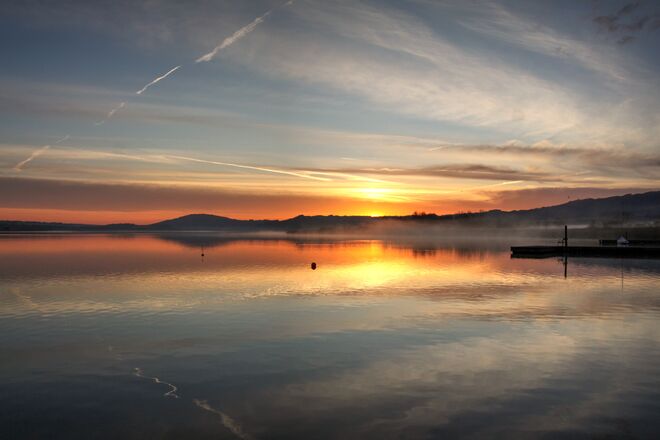 Bild zwei vom heutigen Sonnenaufgang beim Strandbad Seekirchen