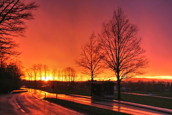 Ehrlich: Genauso hat es ausgesehen, diesen Sonnenuntergang werde ich mir ewig merken...