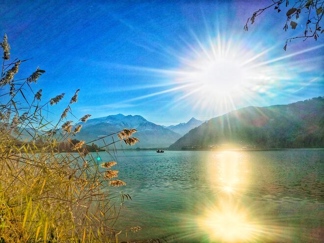 Goldene Herbststimmung am Zellersee mit Imbachhorn und dem Kitz