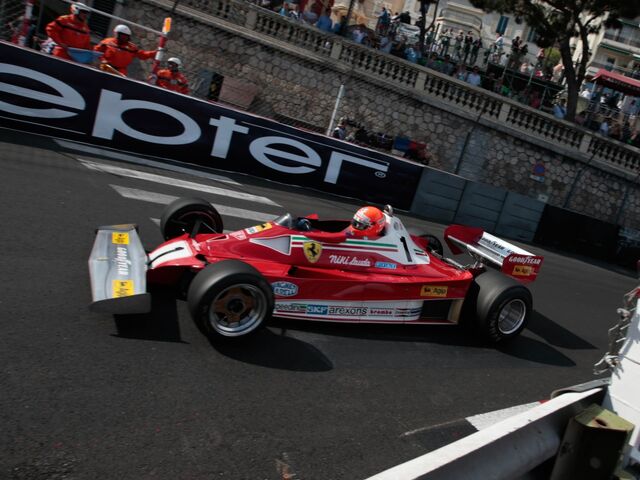 15. Mai 2016 – Reminiszenz: Niki Laudas Ferrari 312T2 in Monaco.