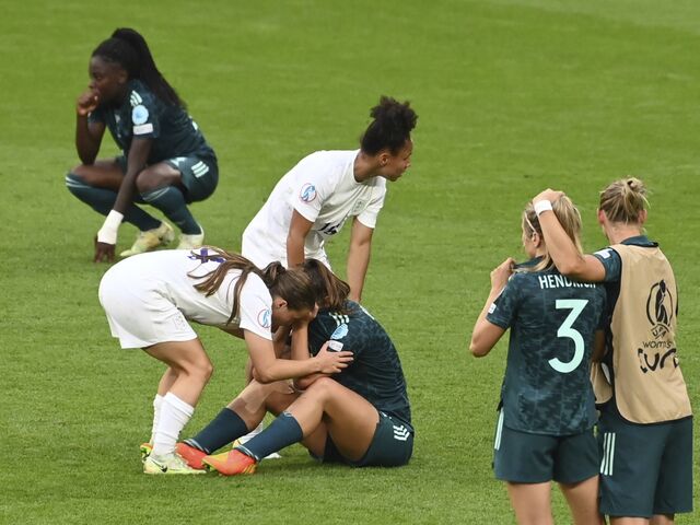 Enttäuschung bei den deutschen Spielerinnen.