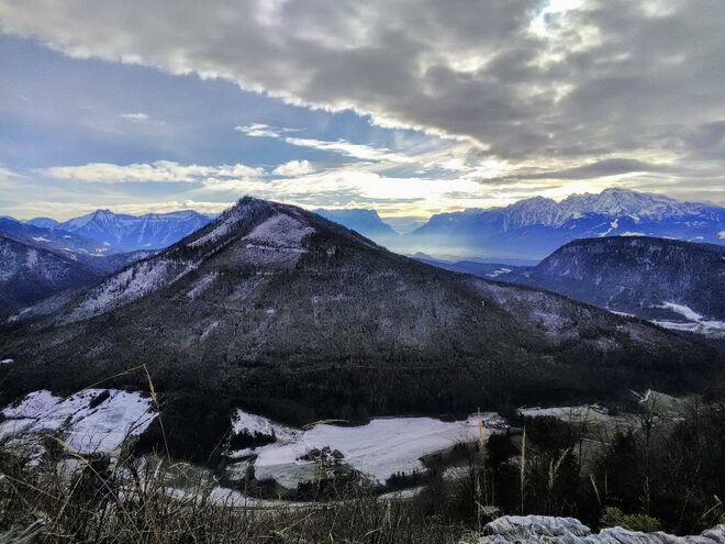 Stimmungsvoller Blick auf den Schwarzenberg