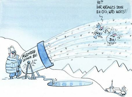 Mit Schneekanonen auf Amtspatzen schießen