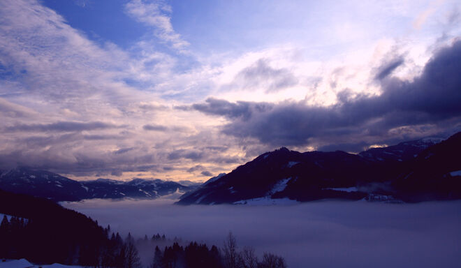 Das Salzachtal nach Sonnenuntergang
