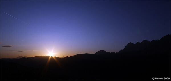 Sonnenuntergang hinter dem Rossbrand