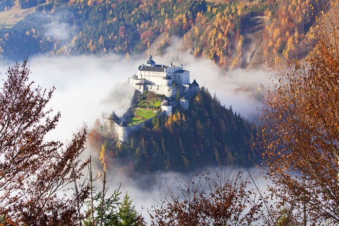 Nebel auf der Burg Werfen