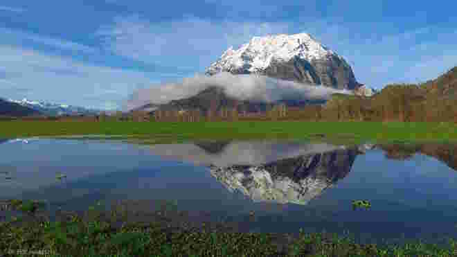 Sonnenschein nach Regen und Schnee