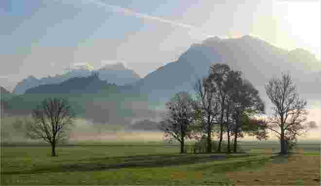 Stimmungsvoller Herbstmorgen im Ennstal