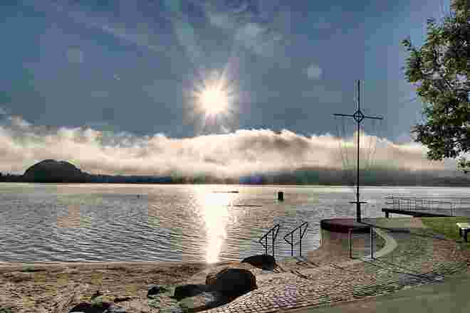 Herbstbeginn am morgen am Obertrumersee