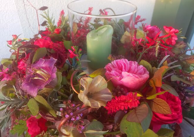 Mit den letzten Blumen aus dem Garten.....