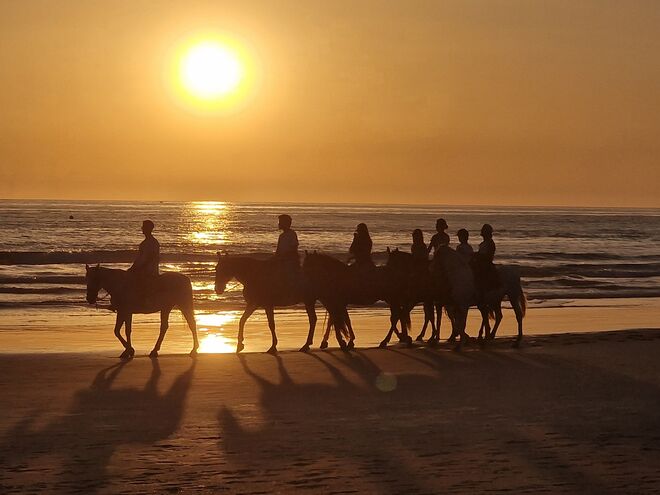 Reiten in den Sonnenuntergang