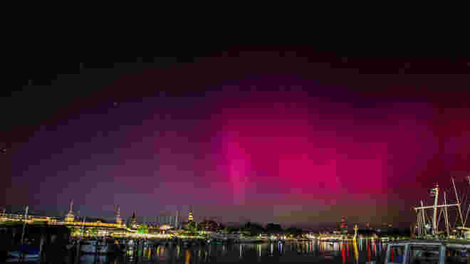 Nordlichter über Konstanz am Bodensee