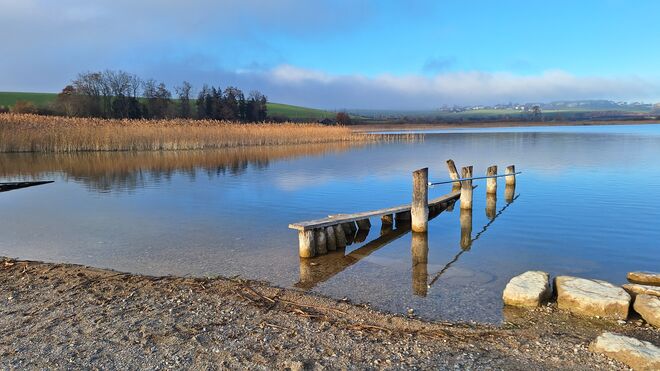 Wenn der Nebel sich am Wallersee lichtet.