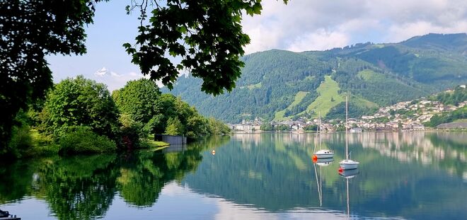 Spiegelung  am Zeller See 