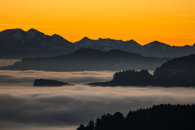 Sonnenuntergang über dem Nebelmeer