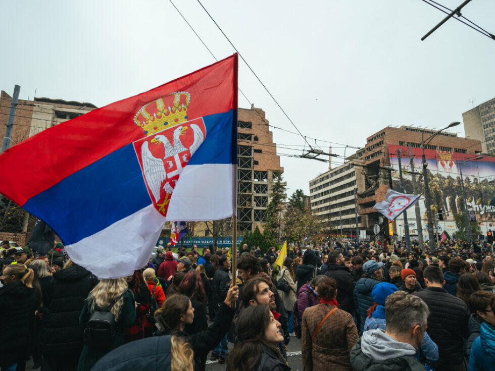 Demonstration in Belgrad gegen Bauprojekt