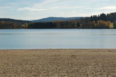 am Strand von Horní Planá