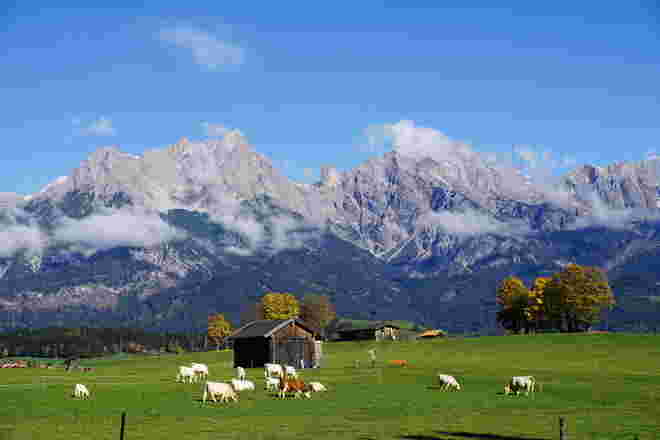 Ländliche Idylle vor einer Traumkulisse