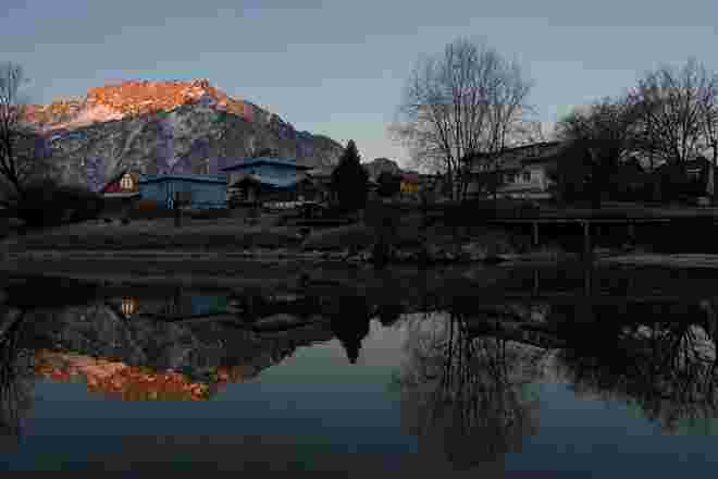 Der Untersberg im Morgenrot