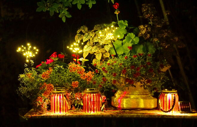 An einem lauen Sommerabend im Garten