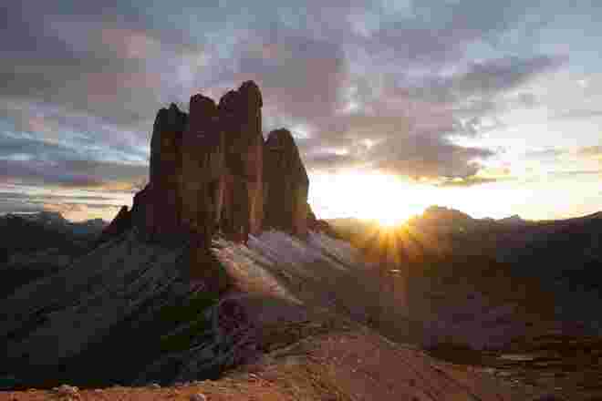 Sonnenuntergang in den Dolomiten
