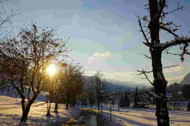 Kurz vor Sonnenuntergang am Weg zum Böndlsee