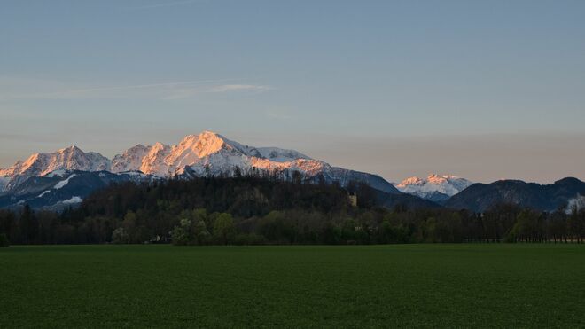 Ein Blick in das Hagengebirge bei Sonnenaufgang