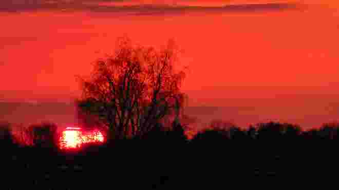 Faszinierender Sonnenuntergang heute über Eugendorf 