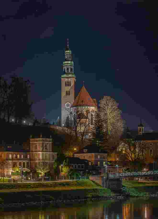 Blick zur Müllner Kirche