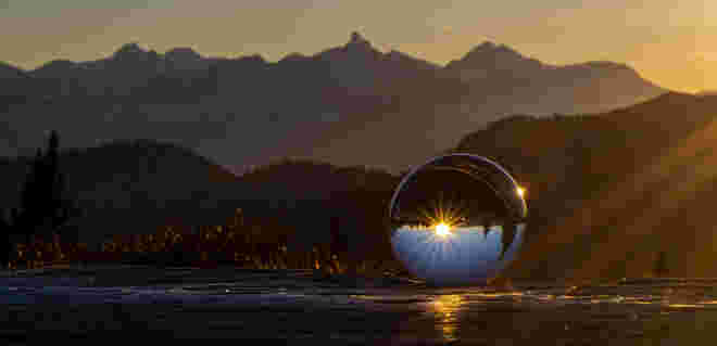 Sonnenuntergang im Spätherbst