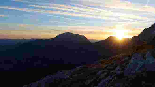 Sonnenaufgang mit Blick auf den Hohen Göll