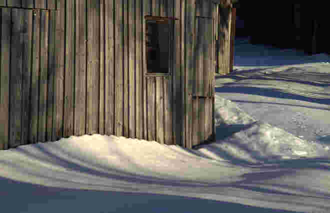 Hütten im Schnee
