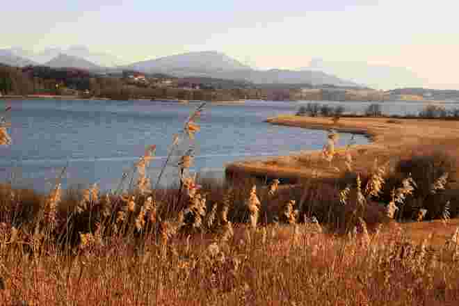 Der heutige Blick auf das Wenger Moor und den Wallersee