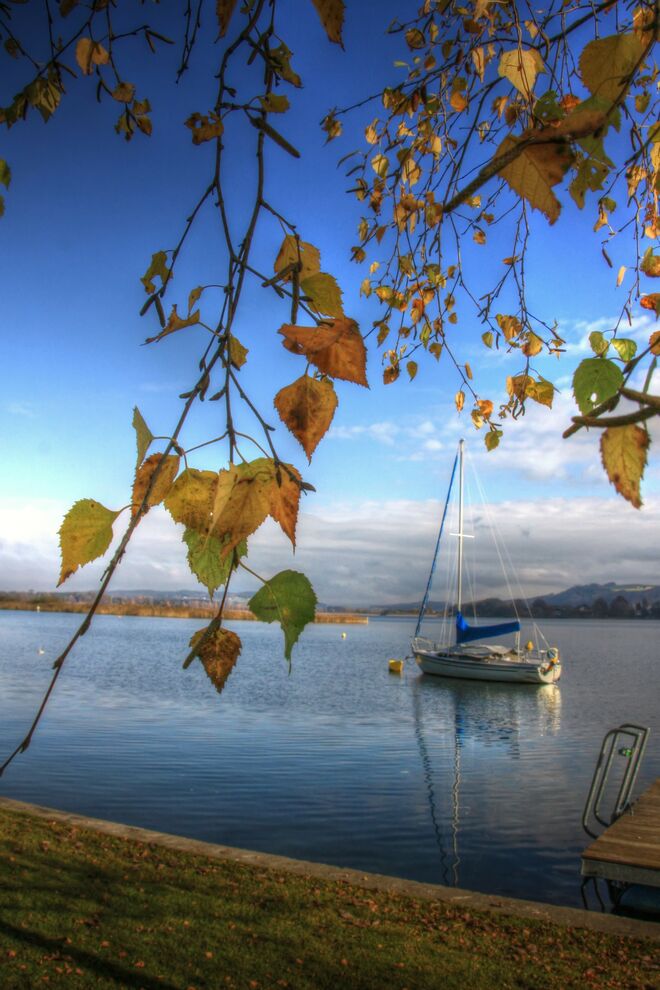 Spätherbstliche Stimmung beim Strandbad Seeham