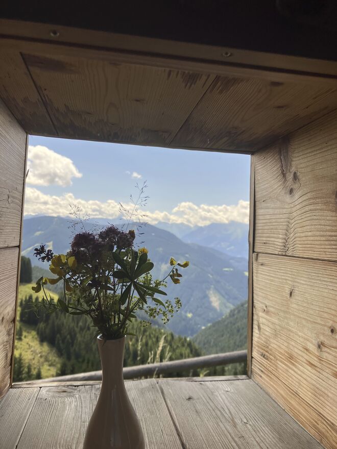 Blick aus dem Hütten WC