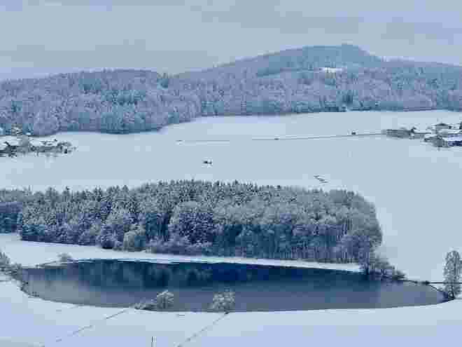 Schnee überall im Flachgau (Egelsee)