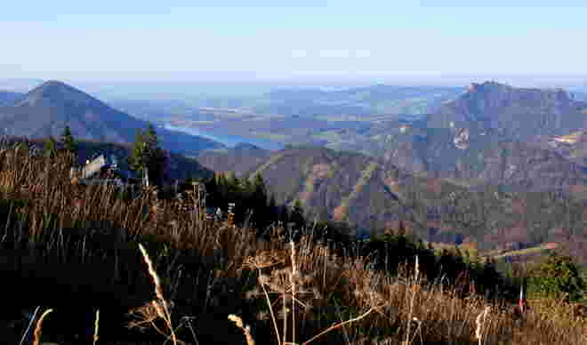 Fuschlsee-und Flachgau-Blick vom 12er-Hörndl aus