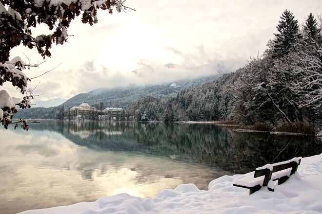 Winter am Fuschlsee beim Hofer Naturbadestrand
