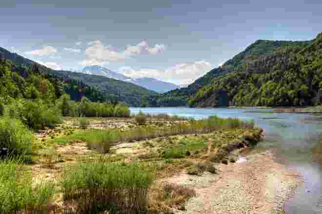 Der Wiestal- Stausee heute- leider mit ganz wenig Wasser 