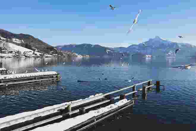Ein schöner Wintertag am Mondsee